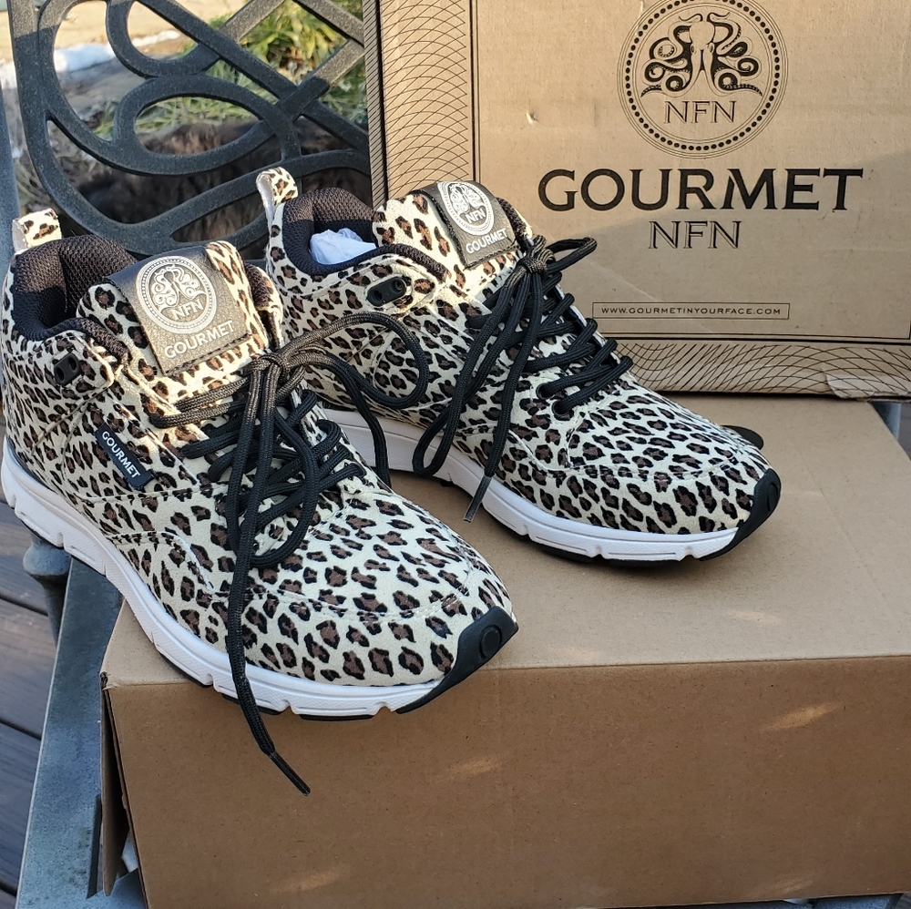 Ladies leopard print sneakers